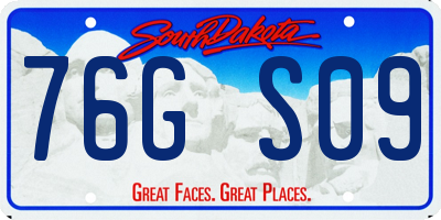 SD license plate 76GS09