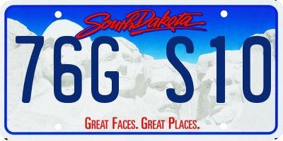 SD license plate 76GS10