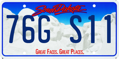 SD license plate 76GS11