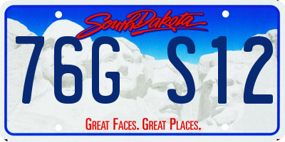 SD license plate 76GS12