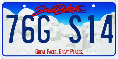 SD license plate 76GS14
