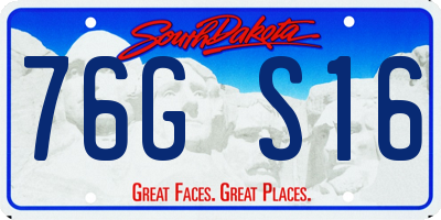 SD license plate 76GS16