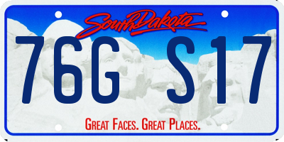SD license plate 76GS17