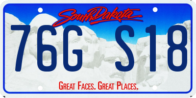 SD license plate 76GS18