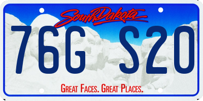 SD license plate 76GS20
