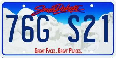 SD license plate 76GS21
