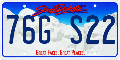 SD license plate 76GS22