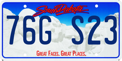SD license plate 76GS23