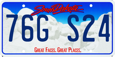 SD license plate 76GS24