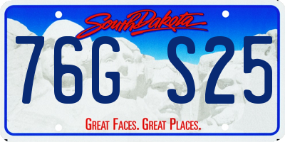 SD license plate 76GS25