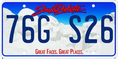 SD license plate 76GS26