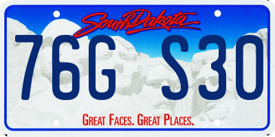 SD license plate 76GS30