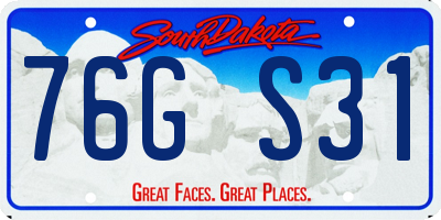 SD license plate 76GS31