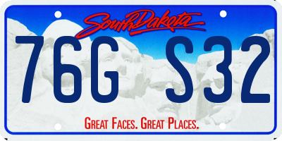 SD license plate 76GS32