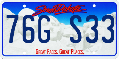 SD license plate 76GS33