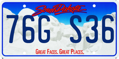 SD license plate 76GS36