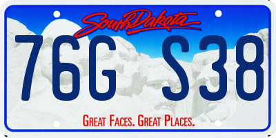 SD license plate 76GS38