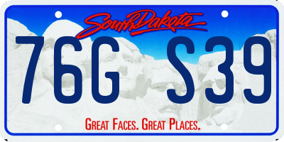 SD license plate 76GS39