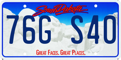 SD license plate 76GS40