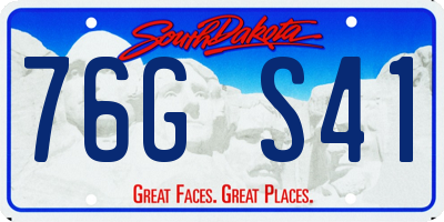 SD license plate 76GS41