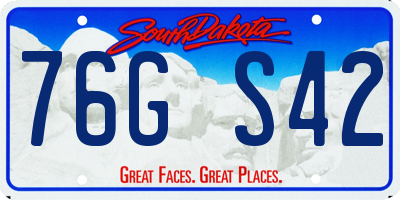 SD license plate 76GS42