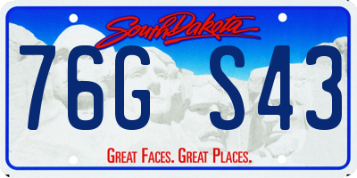 SD license plate 76GS43