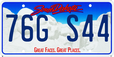 SD license plate 76GS44