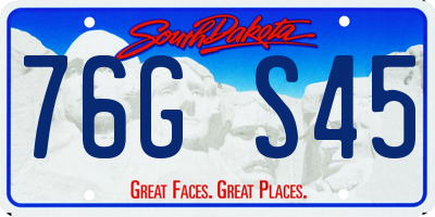 SD license plate 76GS45