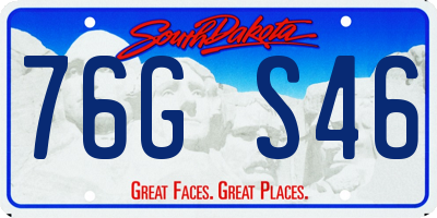 SD license plate 76GS46