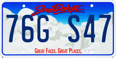 SD license plate 76GS47