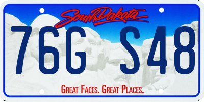 SD license plate 76GS48