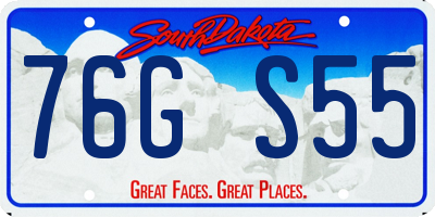 SD license plate 76GS55