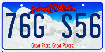 SD license plate 76GS56