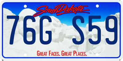 SD license plate 76GS59