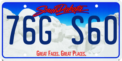 SD license plate 76GS60