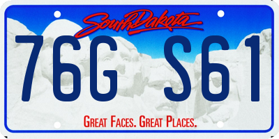 SD license plate 76GS61