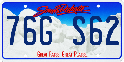 SD license plate 76GS62