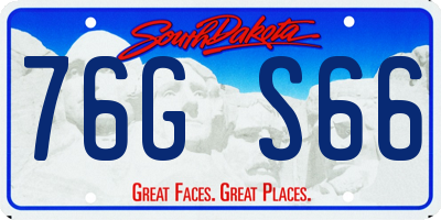 SD license plate 76GS66
