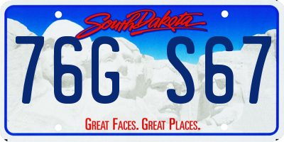 SD license plate 76GS67