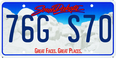 SD license plate 76GS70