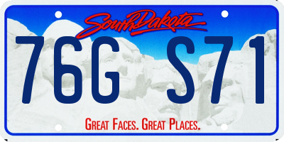 SD license plate 76GS71