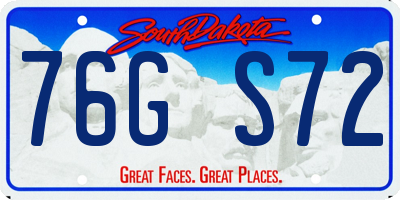 SD license plate 76GS72