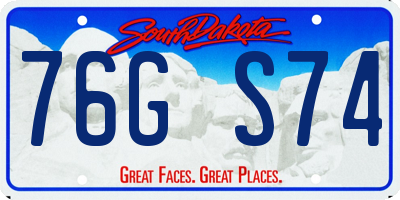 SD license plate 76GS74