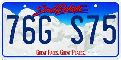 SD license plate 76GS75