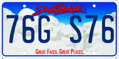 SD license plate 76GS76