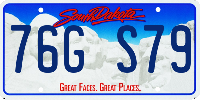 SD license plate 76GS79