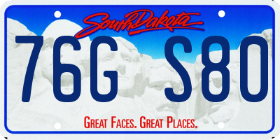 SD license plate 76GS80