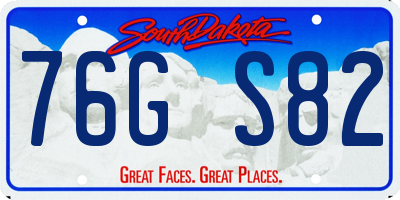 SD license plate 76GS82