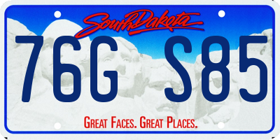 SD license plate 76GS85