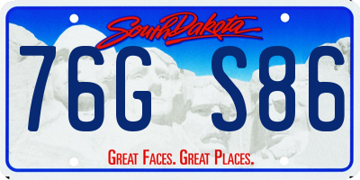 SD license plate 76GS86